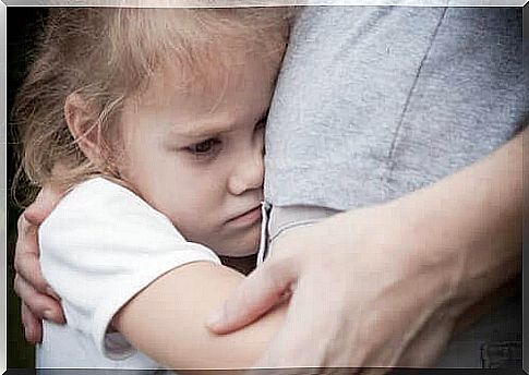 Little girl with school phobia.