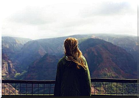 Woman looking at the view.