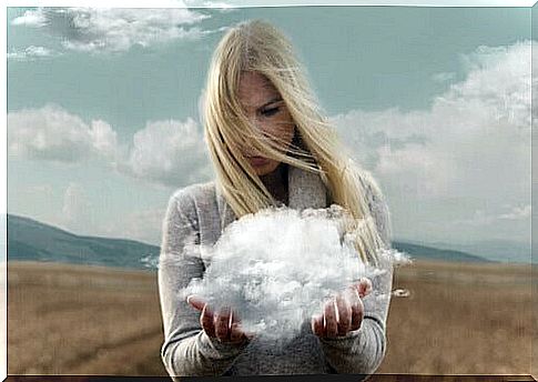 The art of self-deception - woman with cloud