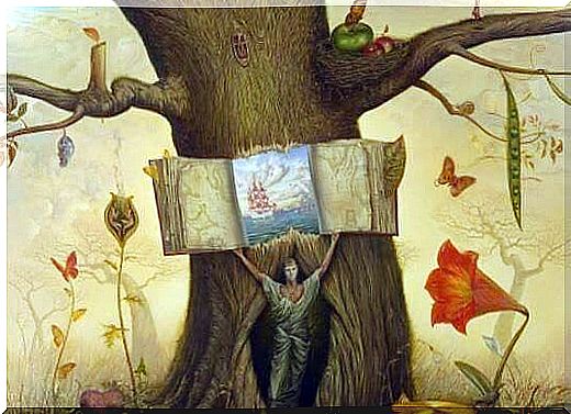 Open book in a tree